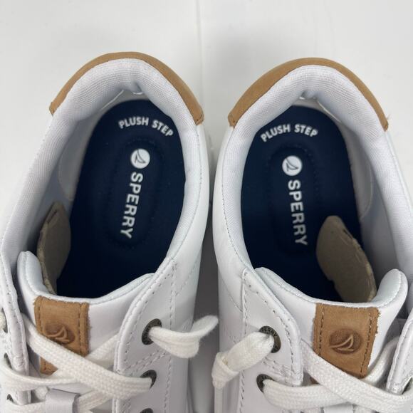 New Sperry Mens Winslow LACE to Toe Sneaker White Leather sz 5 - Picture 4 of 8